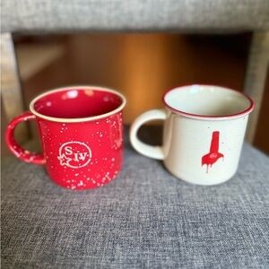 NWOT Makers Mark Limited Edition Red and Cream Speckled Mugs Set